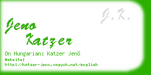 jeno katzer business card